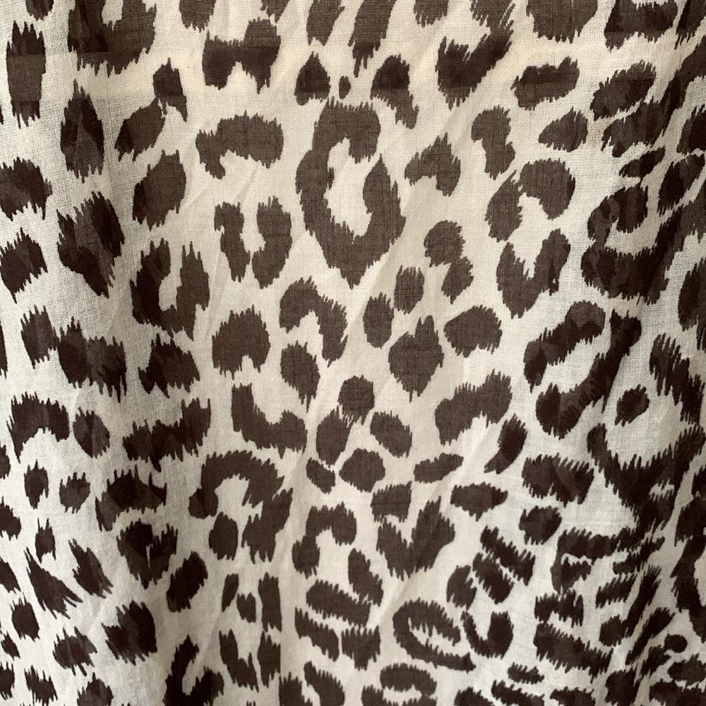 J Crew Leopard open front fringe detail kimono cape cardigan swim coverup SZ M/L - Picture 8 of 14